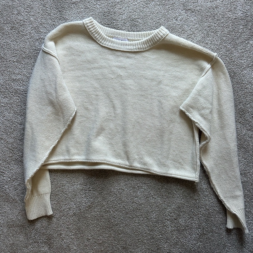 Carly Jean Los Angeles Cream Crew Neck Sweater